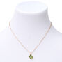 Butterfly Birthstone 16&quot; Gold Pendant Necklace - February,