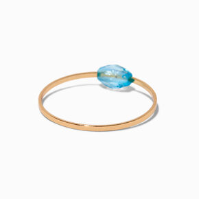 Blue Beaded Gold-tone Ring Stack - 2 Pack,