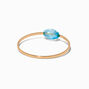 Blue Beaded Gold-tone Ring Stack - 2 Pack,