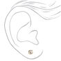 Mixed Metal Graduated Crystal Stud Earrings - 9 Pack,