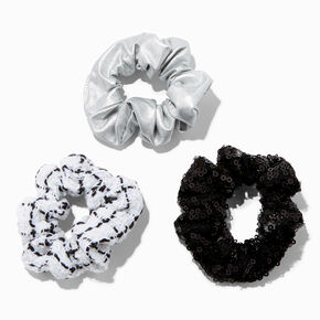 Claire&#39;s Club Tweed Sequin Hair Scrunchies - 3 Pack,