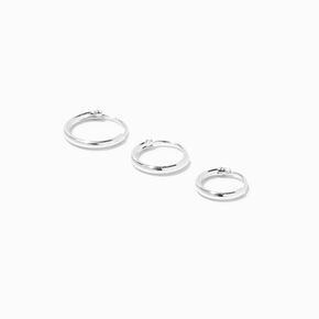 Faux piercings pour h&eacute;lix boucle infinie 0,6&nbsp;mm couleur argent&eacute;e - Lot de 3,