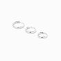 Faux piercings pour h&eacute;lix boucle infinie 0,6&nbsp;mm couleur argent&eacute;e - Lot de 3,