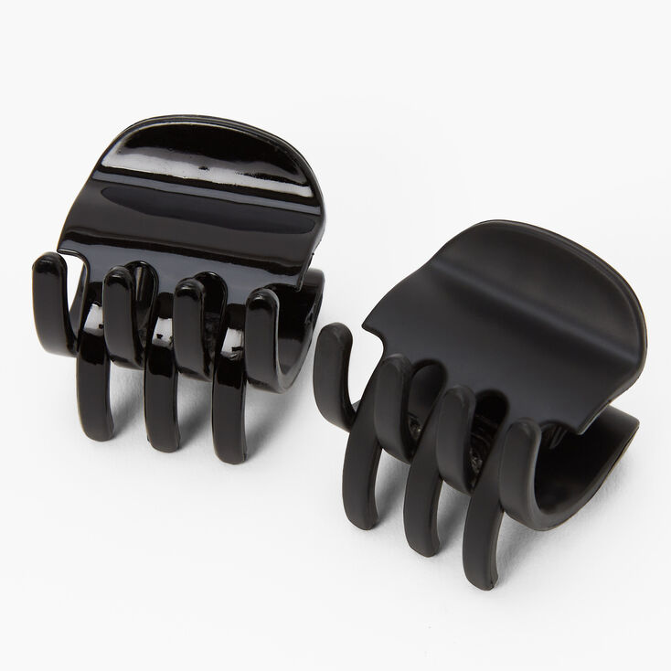 Matte And Glossy Black Hair Claws- 2 Pack,