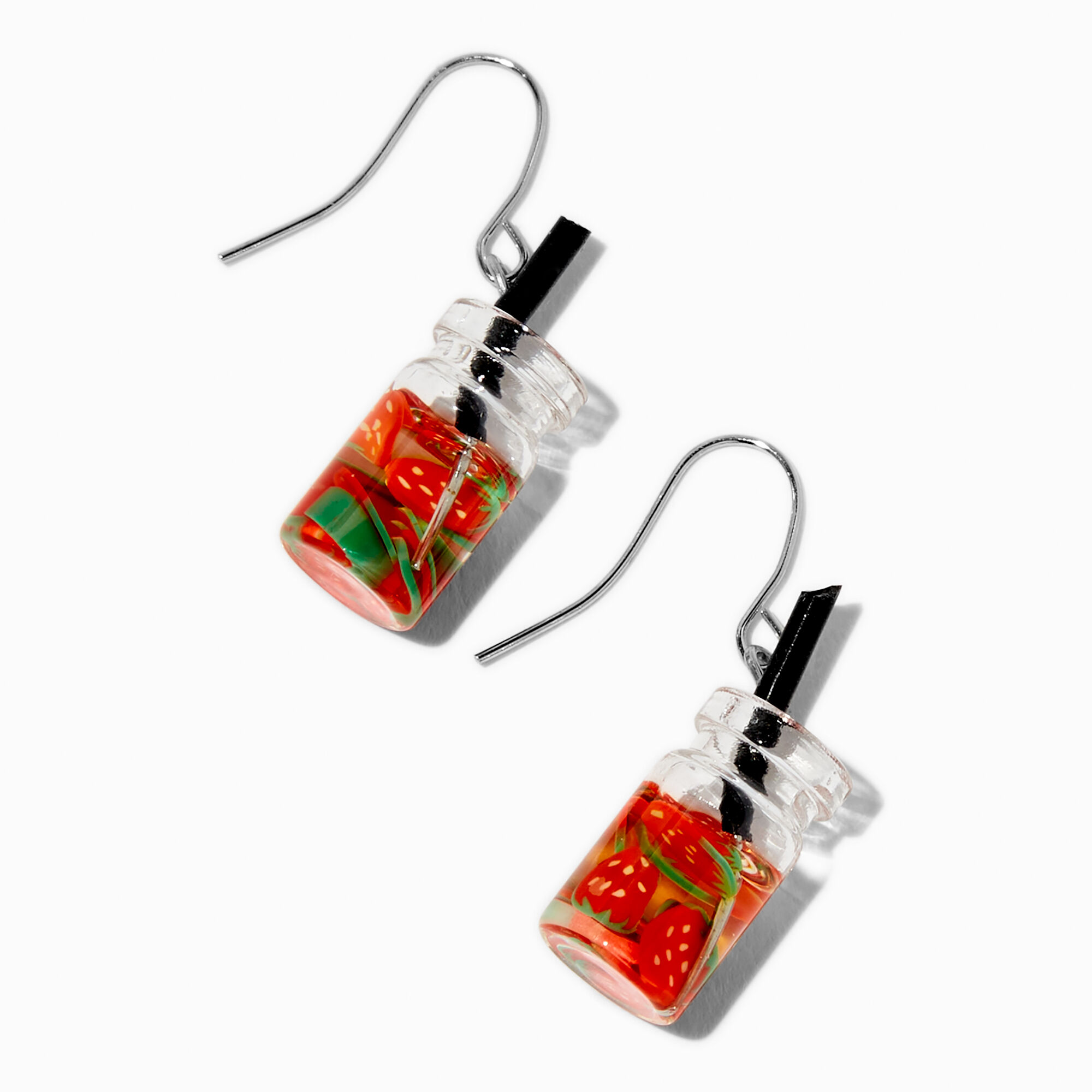 View Claires Strawberry Water 05 Drop Earrings Silver information