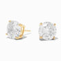18K Gold Plated Cubic Zirconia 10MM Round Stud Earrings,