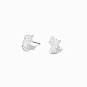 Clous d&#39;oreilles chat blanc,