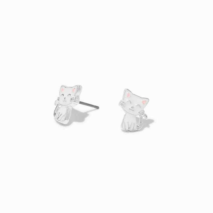 Clous d&#39;oreilles chat blanc,