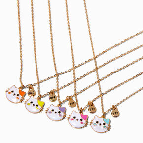 Best Friends Bright Cat Pendant Necklaces - 5 Pack,
