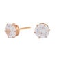 Rose Gold Titanium Cubic Zirconia 6MM Round Stud Earrings,