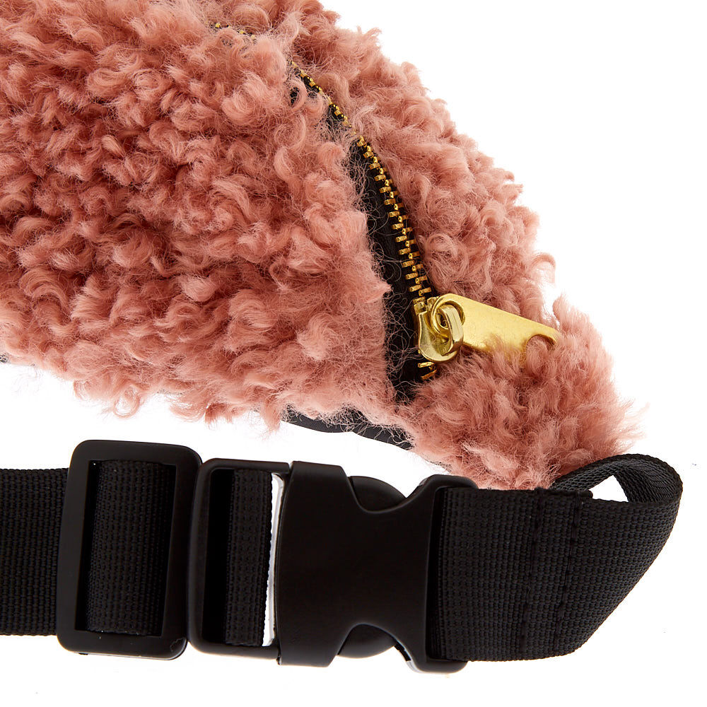 Pink fluffy bum bag shop
