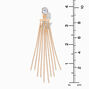 Gold-tone 3&quot; Crystal Chain Fringe Clip-On Drop Earrings,