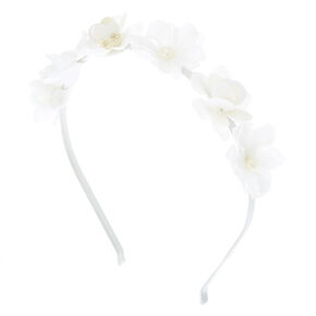 Sequin Flower Headband - White,