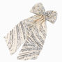 Ivory Sequin Large Bow Hair Clip,