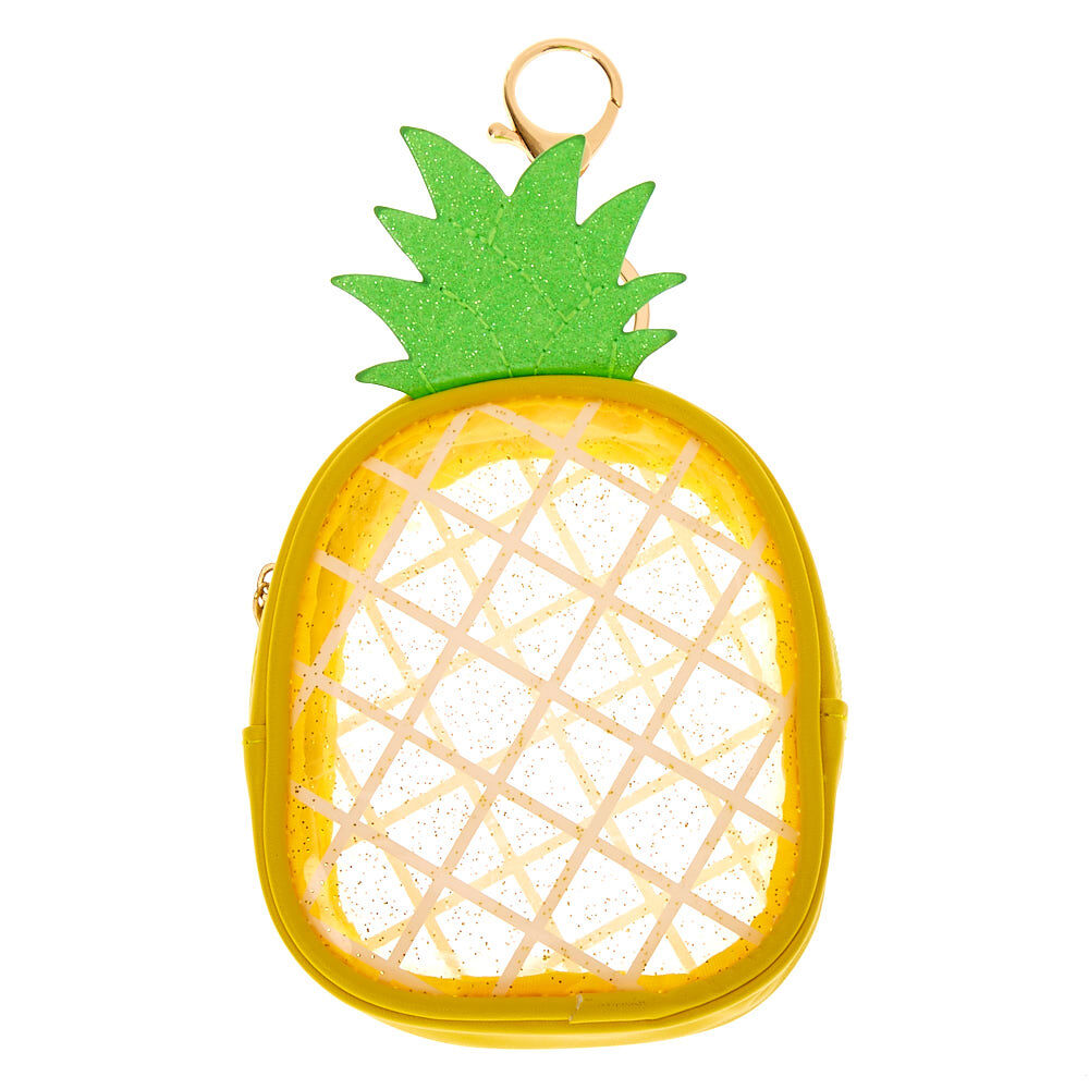 Clear Pineapple Pouch Keychain Yellow Claire s US