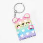 Glitter Rainbow Bear Mini Diary Keychain,