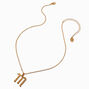 Gold-tone Curly Script Initial Pendant Necklace - M,