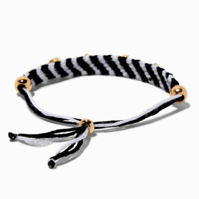 Celestial Black &amp; White Woven Adjustable Bracelet,