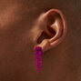 Fuchsia Crystal Short Fringe Drop Earrings,