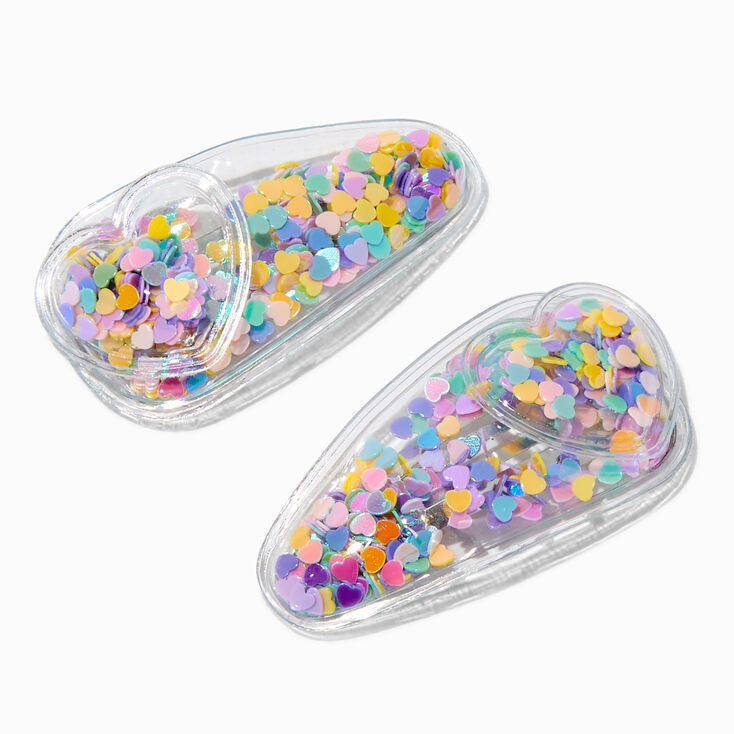 Barrettes clic clac avec c&oelig;urs shaker pastel Claire&#39;s&nbsp;Club - Lot de 2,