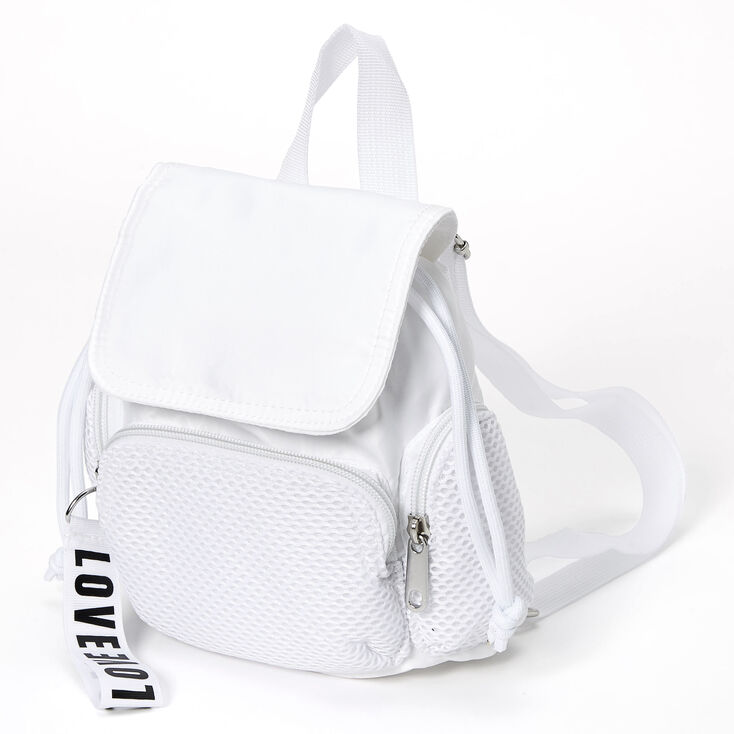 Claire's Mini sac à dos nylon et tulle - Blanc