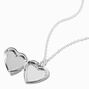 Pink Embellished Initial Glitter Heart Locket Necklace - S,