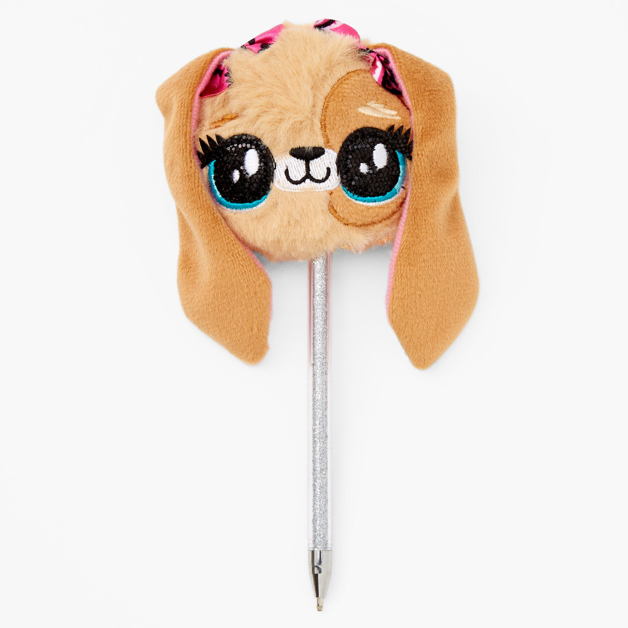 Claire's Stylo en peluche chiot - Marron