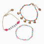 &quot;Aloha&quot; Gold-tone Shell Beaded Bracelet Set -  3 Pack,