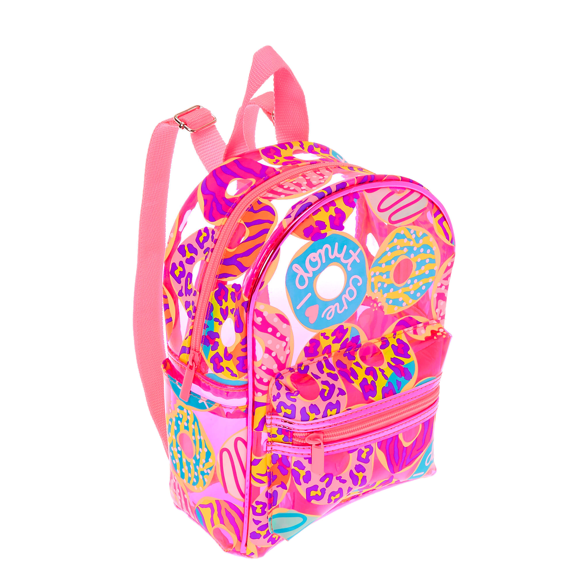 Neon Animal Donut Print Mini Backpack - Pink | Claire's US