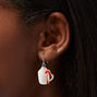 Candy Cane Hot Cocoa Drop Earrings,