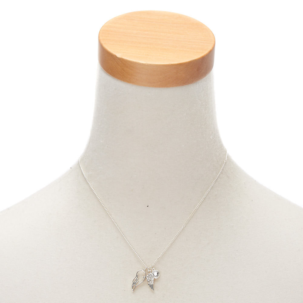 Silver Wings Pendant Necklace,