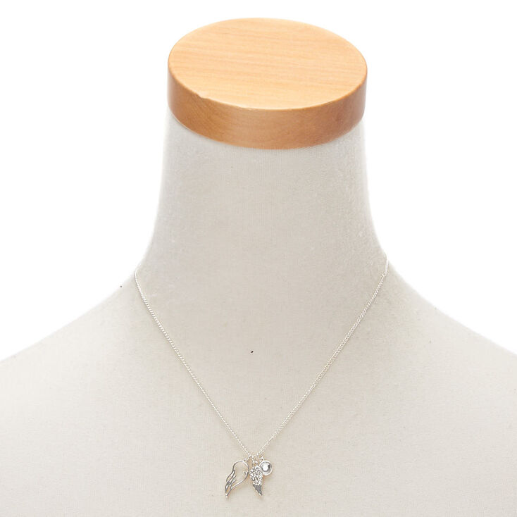 Silver Wings Pendant Necklace,