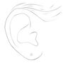14kt White Gold 3mm Square Cubic Zirconia Studs Ear Piercing Kit with Ear Care Solution,