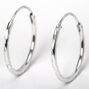 Sterling Silver 16MM Textured Hoop Earrings,