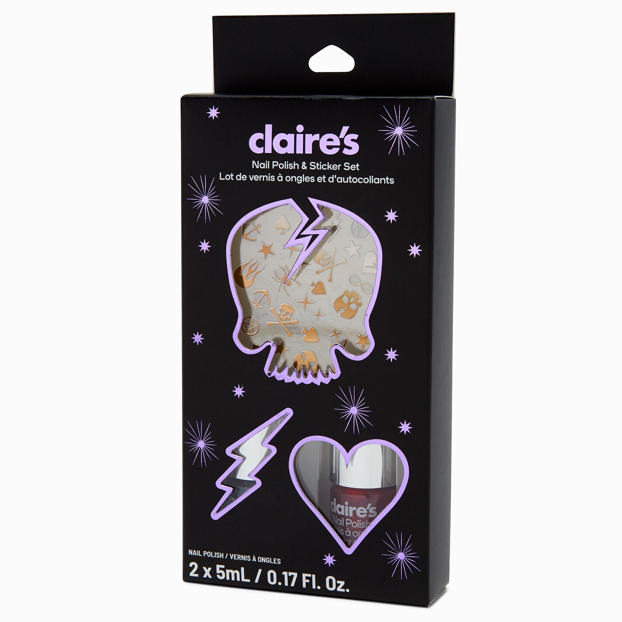 Halloween Skull Nail Polish & Sticker Set,