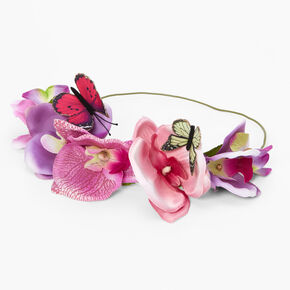 Couronne d&rsquo;orchid&eacute;es avec papillons,