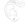 Silver Cubic Zirconia Halo Teardrop Stud Earrings - 6MM,