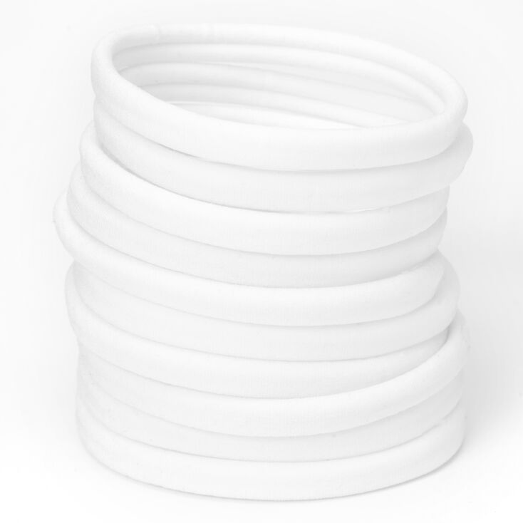 Claire's Élastiques à cheveux roulés - Blanc, lot de 10