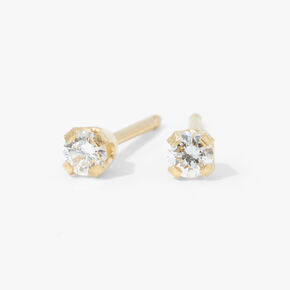 9ct Yellow Gold 0.1 ct tw Laboratory Grown Diamond Studs Ear Piercing Kit with After Care Lotion,