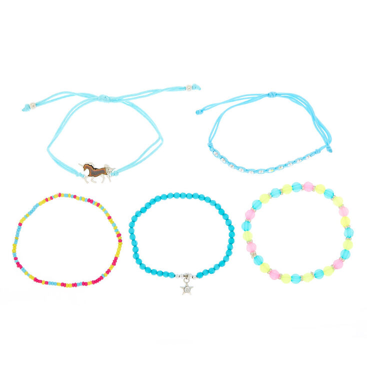 Mood Unicorn Bright Summer Bracelets - 5 Pack,