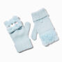 Claire&#39;s Club Blue Bear Convertible Gloves,
