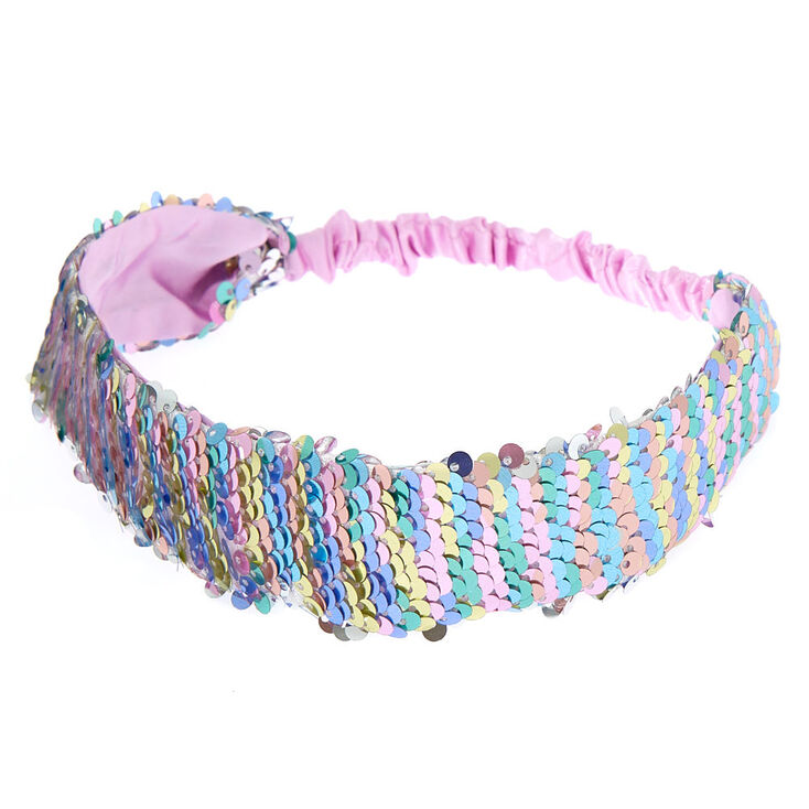 Pastel Rainbow Reversible Sequin Headwrap Claire S