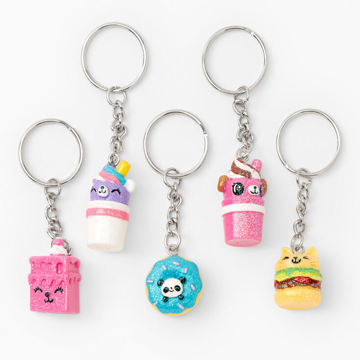 Glitter Food Critters Best Friends Keychains - 5 Pack