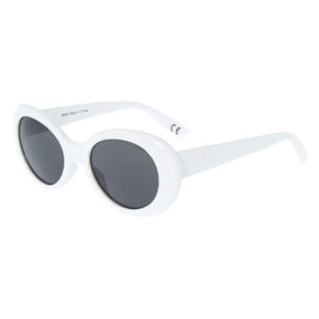 Round Mod White Sunglasses,