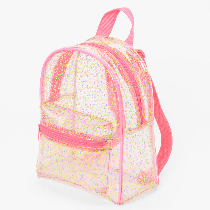 Renaissance Persuasive health Neon Confetti Clear Mini Backpack | Claire's US