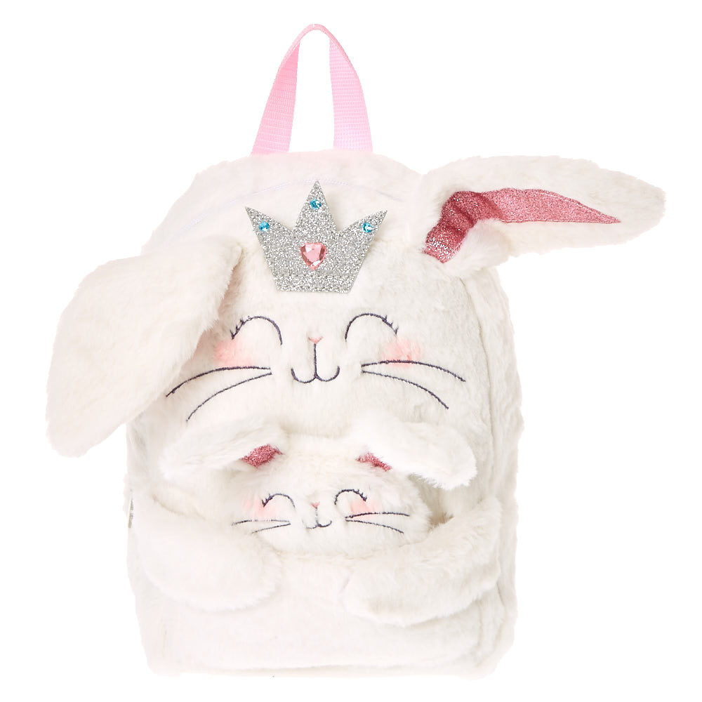 Claire's Club Claire the Bunny Soft Backpack - White,