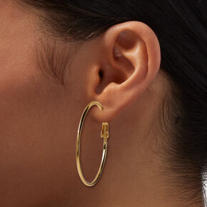 Gold-tone Graduated Textured Hoop Earrings - 3 Pack,