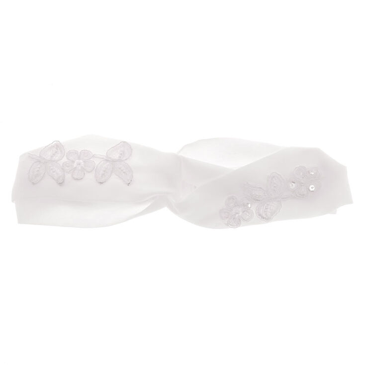 Pearl Turban Headwrap - White,