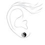 Silver Embellished Yin Yang Clip On Earrings,