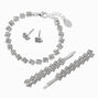 Silver-tone Zig Zag Jewelry &amp; Hair Clip Set - 4 Pack,